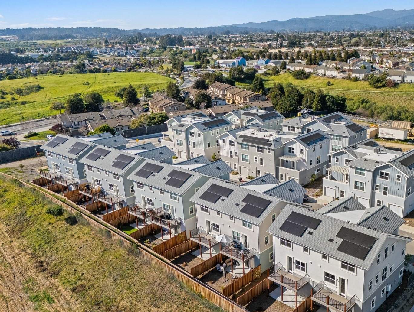 Aerial view of Hillcrest Residences in Watsonville, California
