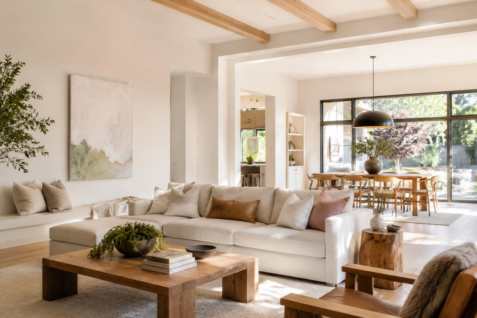 AI-generated bright concept of a finished residential remodel with warm natural light