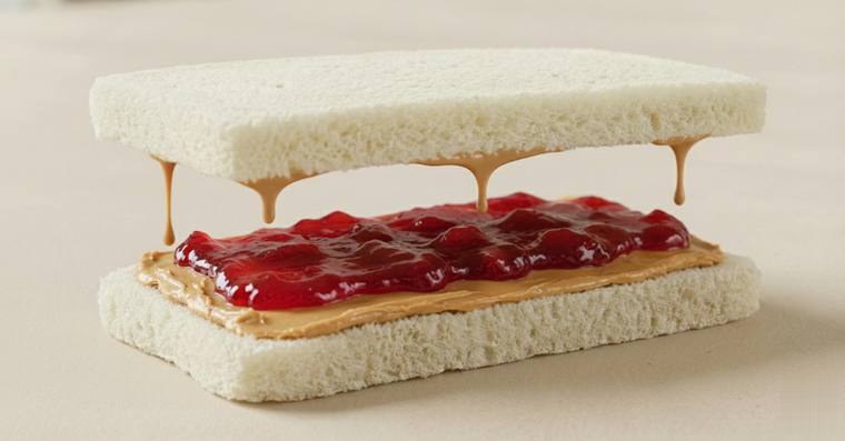 PB and Jam finger sandwich with peanut butter and French jam