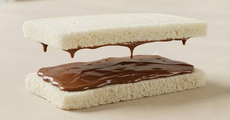Nutella finger sandwich on Japanese milk bread