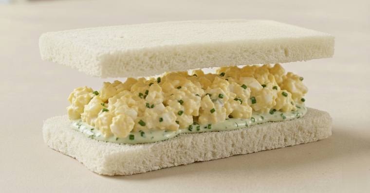 Classic Egg Salad finger sandwich on Japanese milk bread