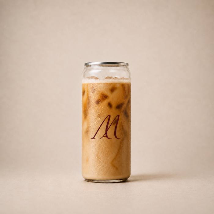Iced Latte in a Maison Amie can