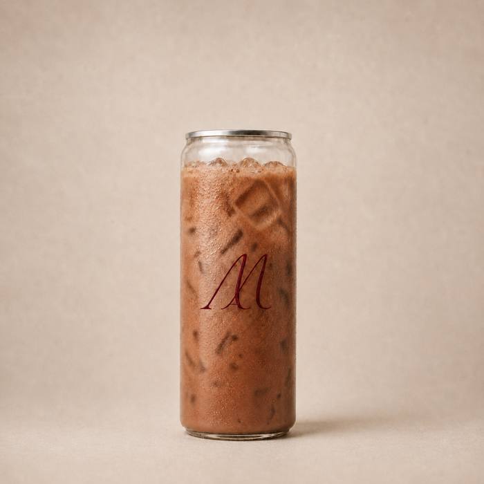 Iced Chocolate in a Maison Amie can