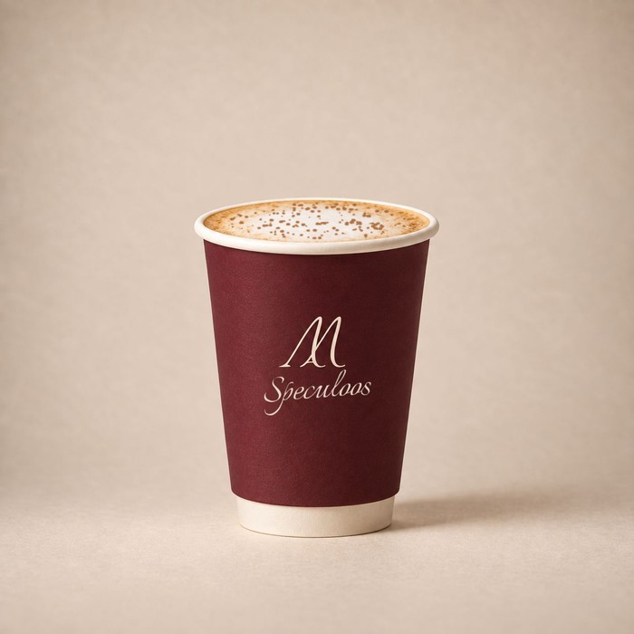 Hot speculoos latte in a Maison Amie cup