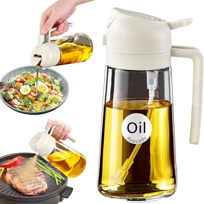 YARRAMATE 16 oz 2-in-1 Glass Olive Oil Sprayer