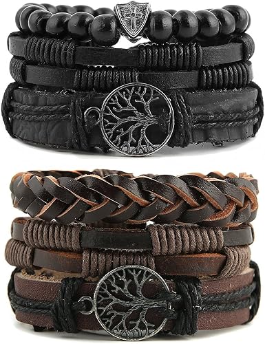 HZMAN Tree of Life Leather Bracelet