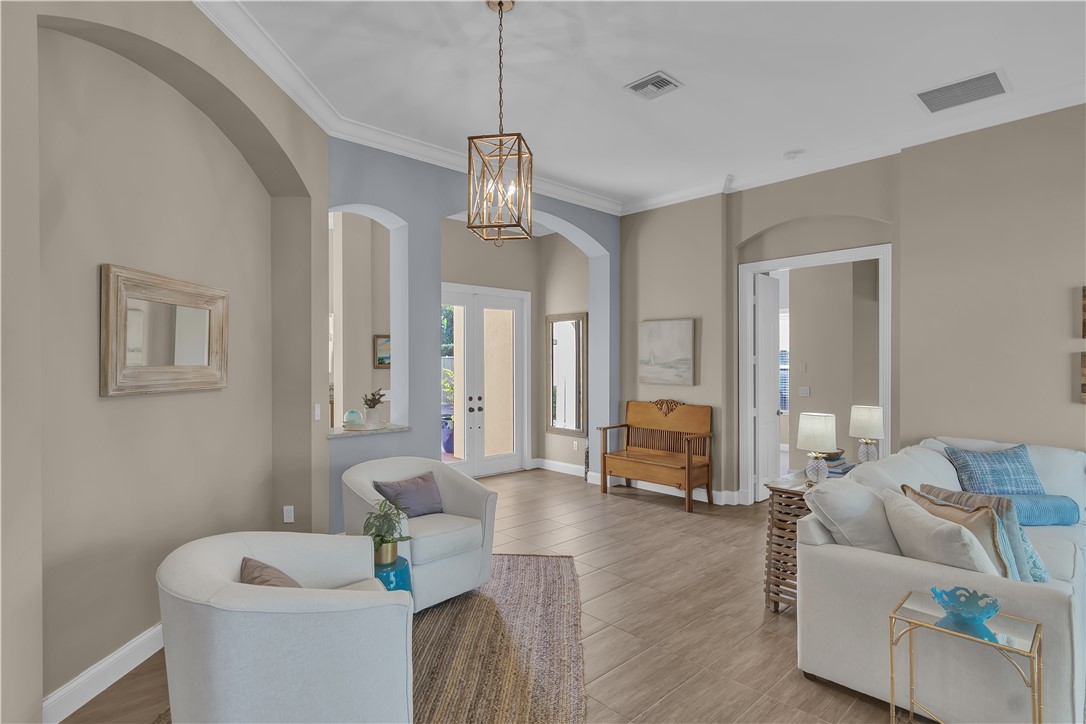 LIVING ROOM VIEW TO FOYER