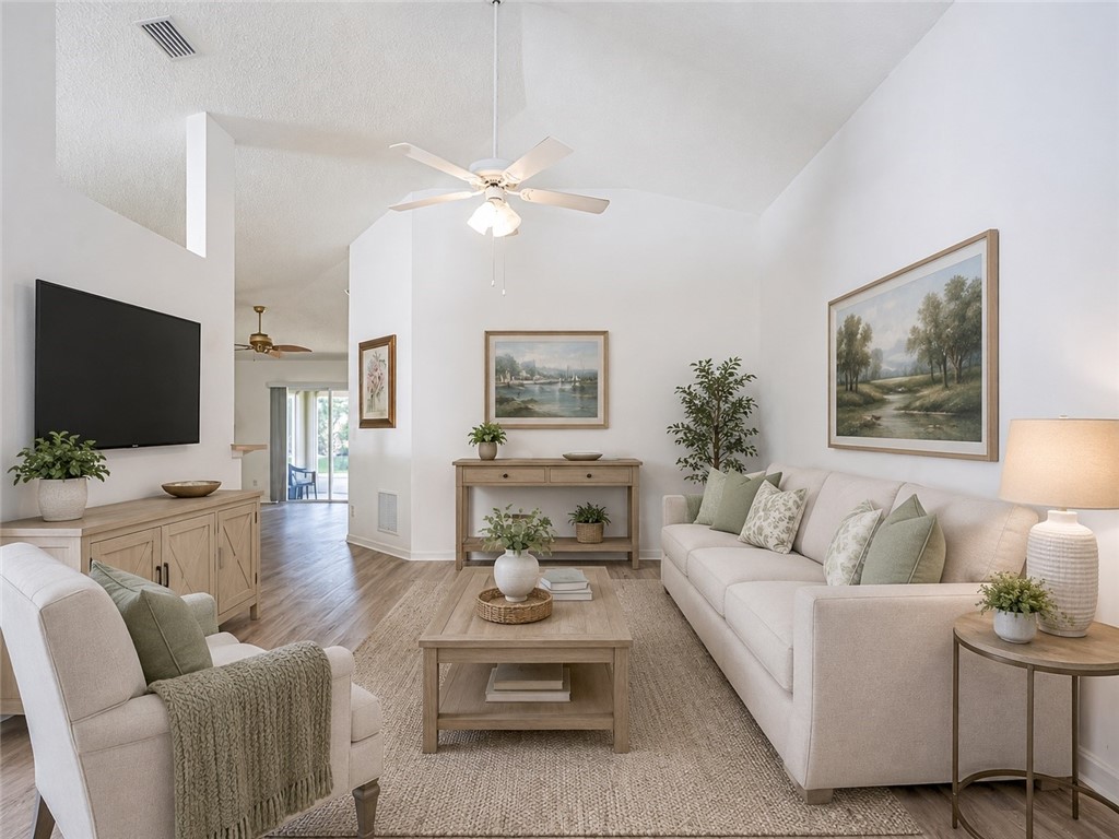 Virtually staged living room