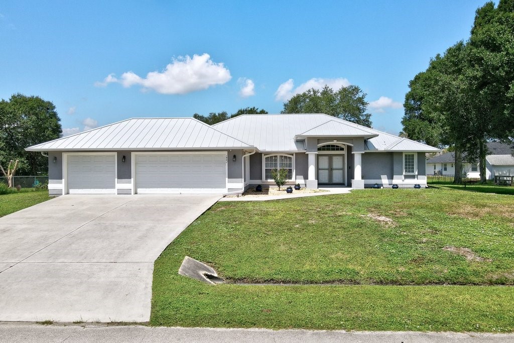 Front View of Home, 3-Car Garage