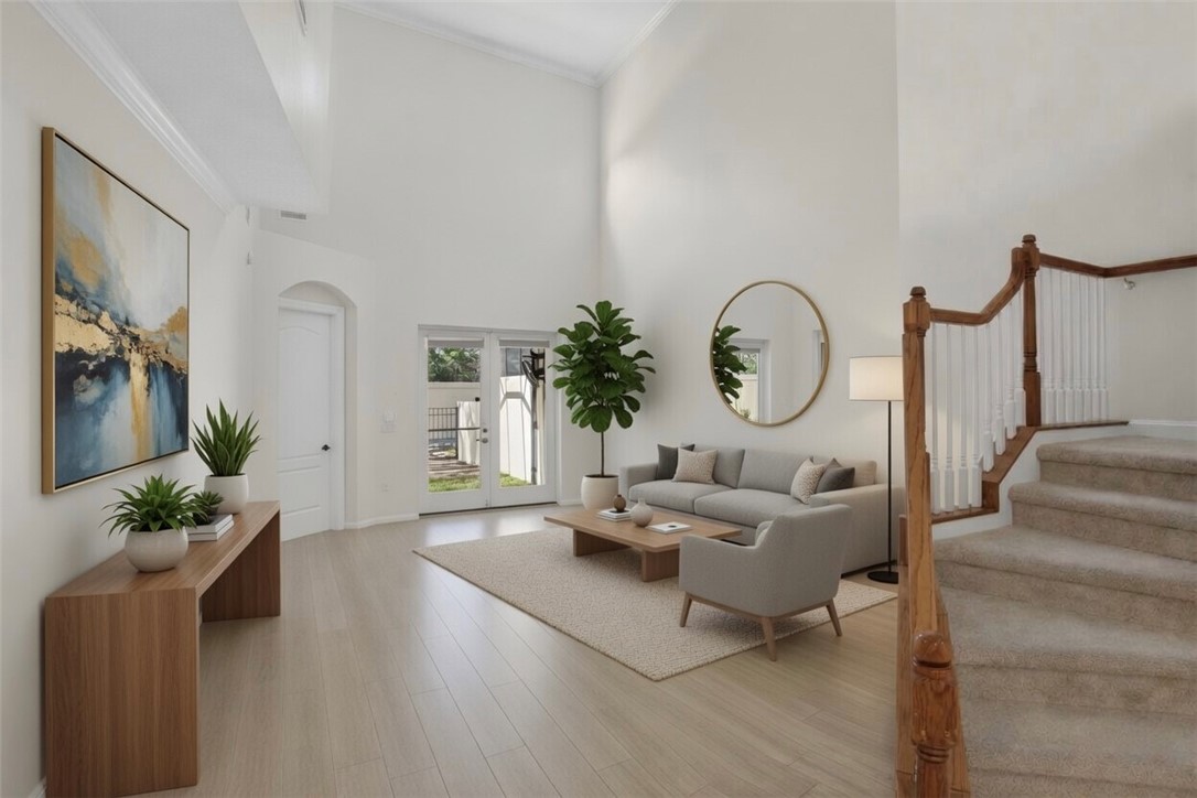 AI generated photo featuring possible furniture placement for living room.