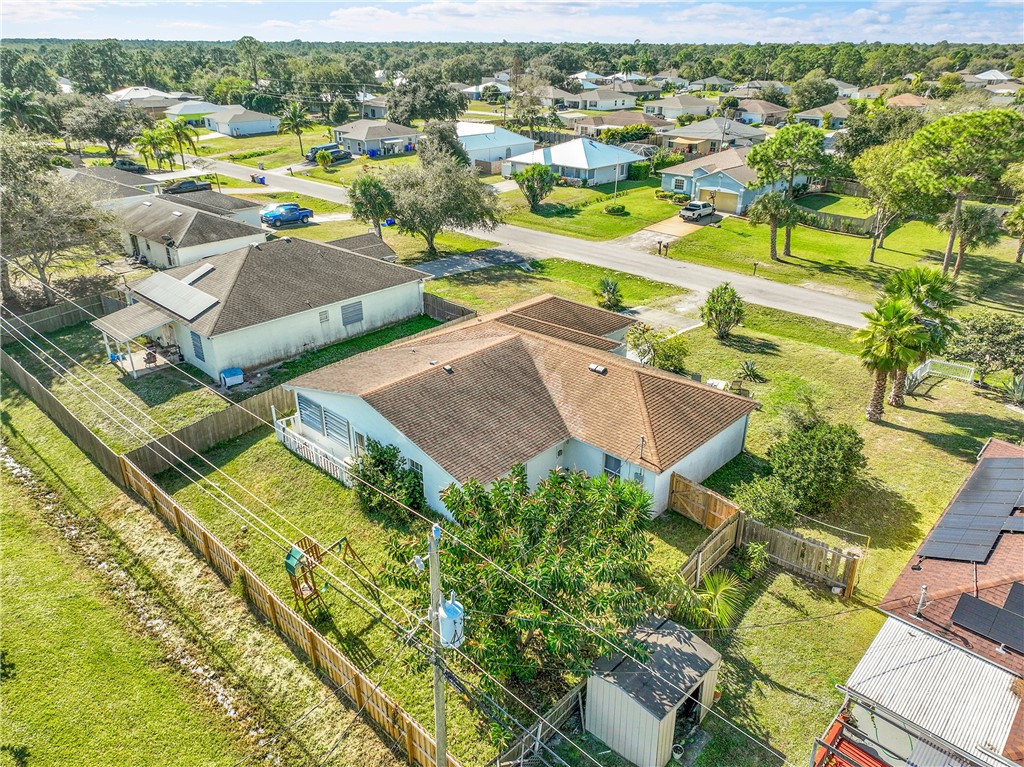 Aerial perspective of suburban area