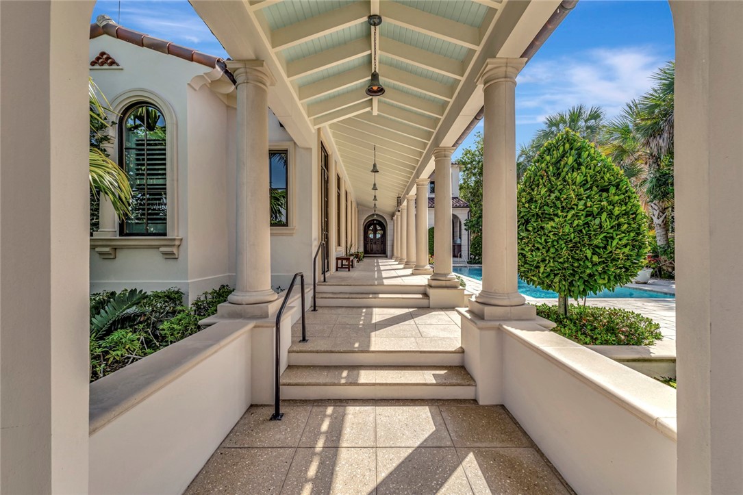 Elegant Colonnade Entryway.