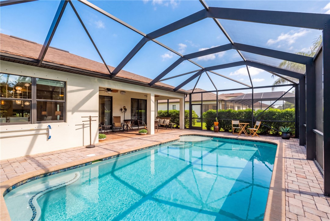 Heated saltwater pool with paver deck