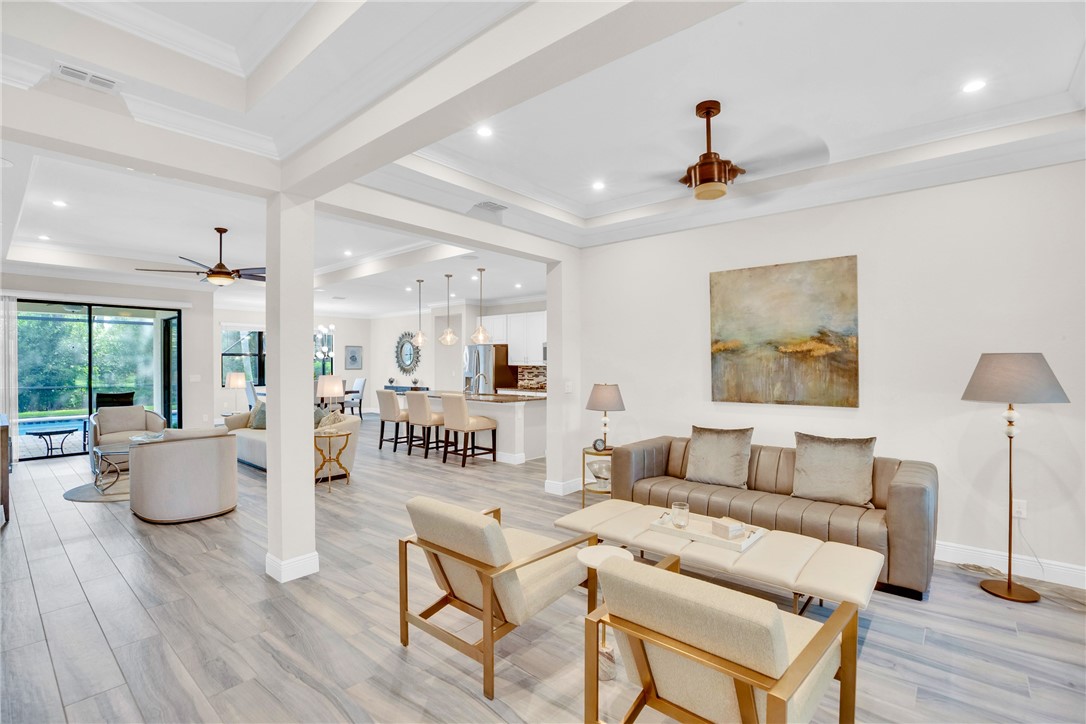 Sitting area open to living room and kitchen