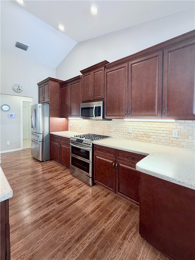 Tile plank flooring and tons of storage space