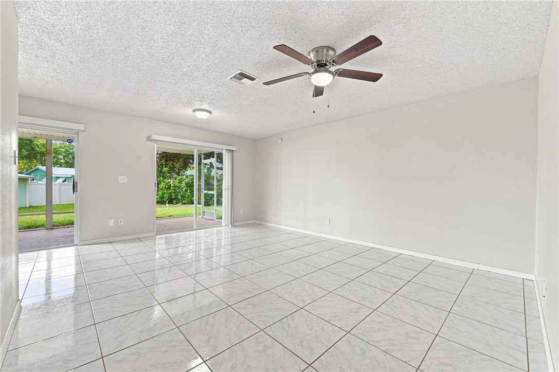 Large format tile flooring throughout