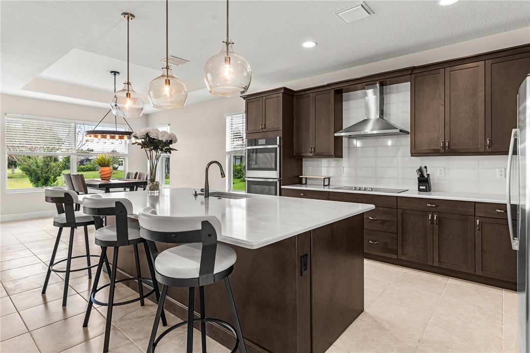 Glamorous, upgraded quartz kitchen