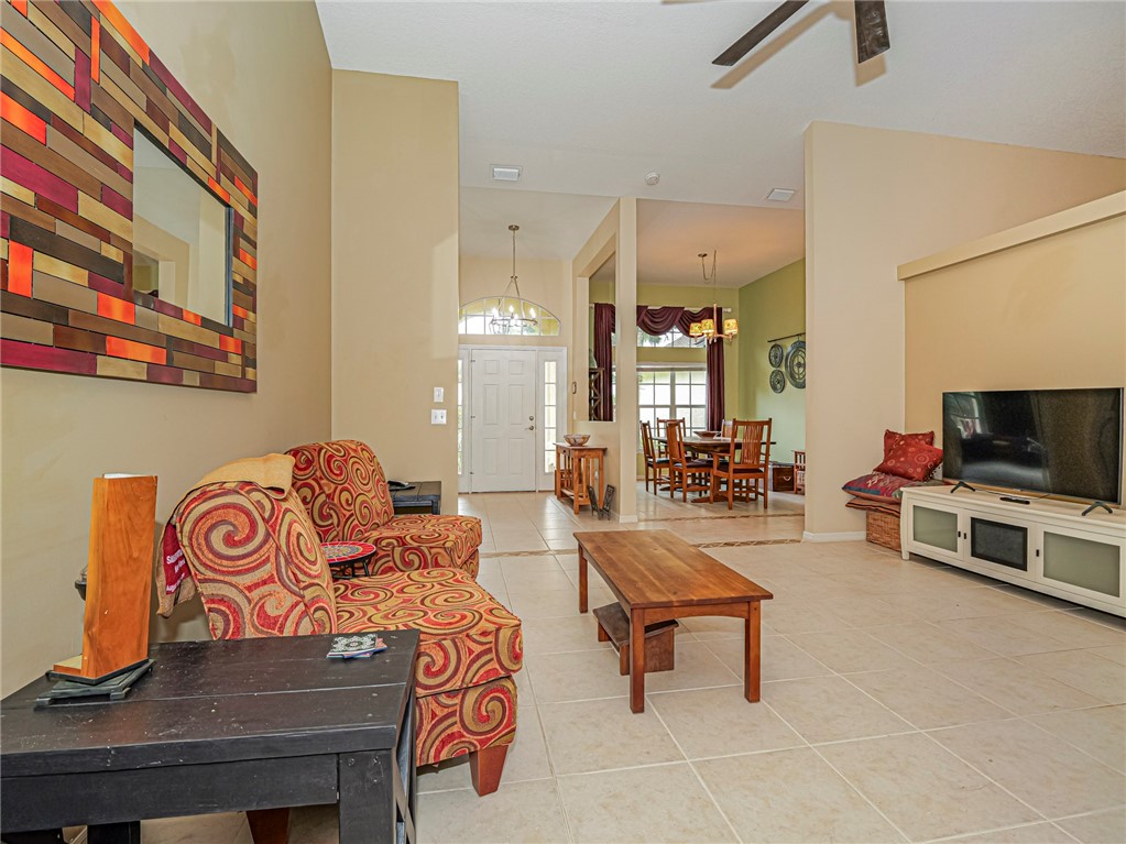 Tile flooring throughout main living areas