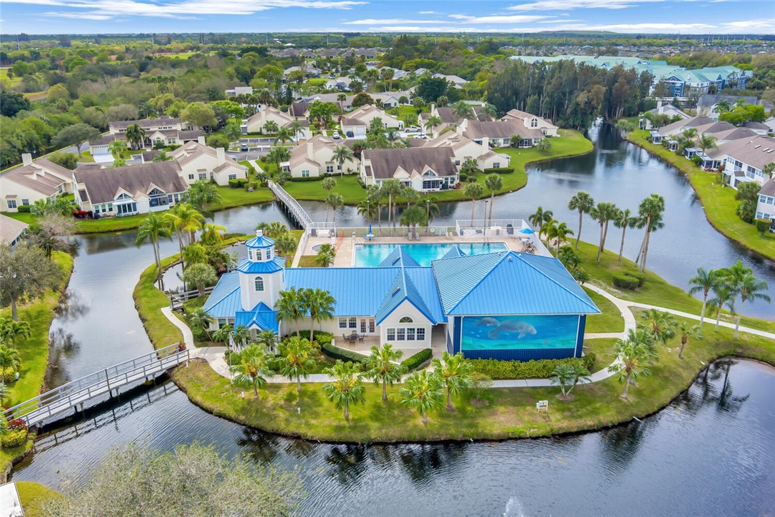 Aerial view of front of community clubhouse