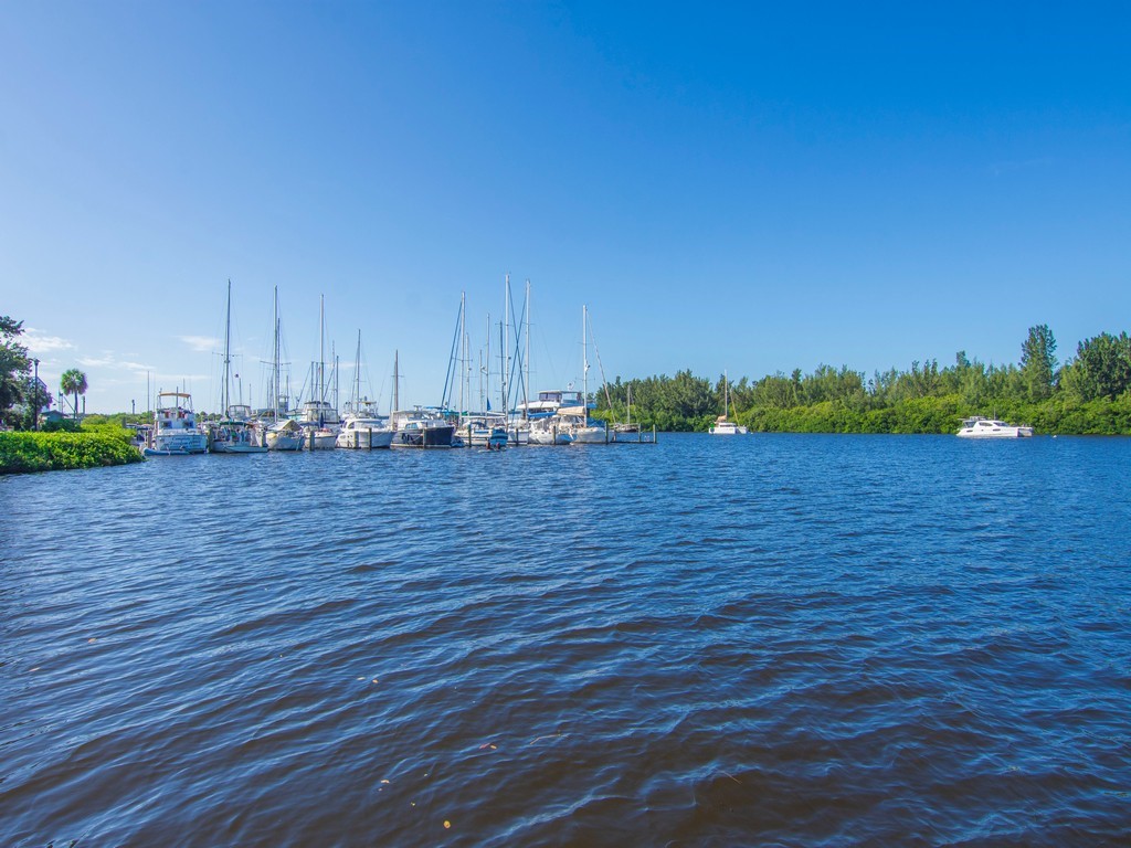 Waterfront property featuring expansive canal access, dense native mangrove foliage, and proximity to a private marina