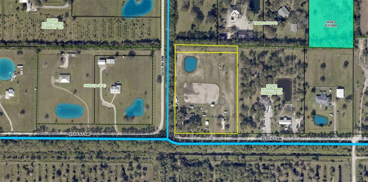 Property has the yellow outlines