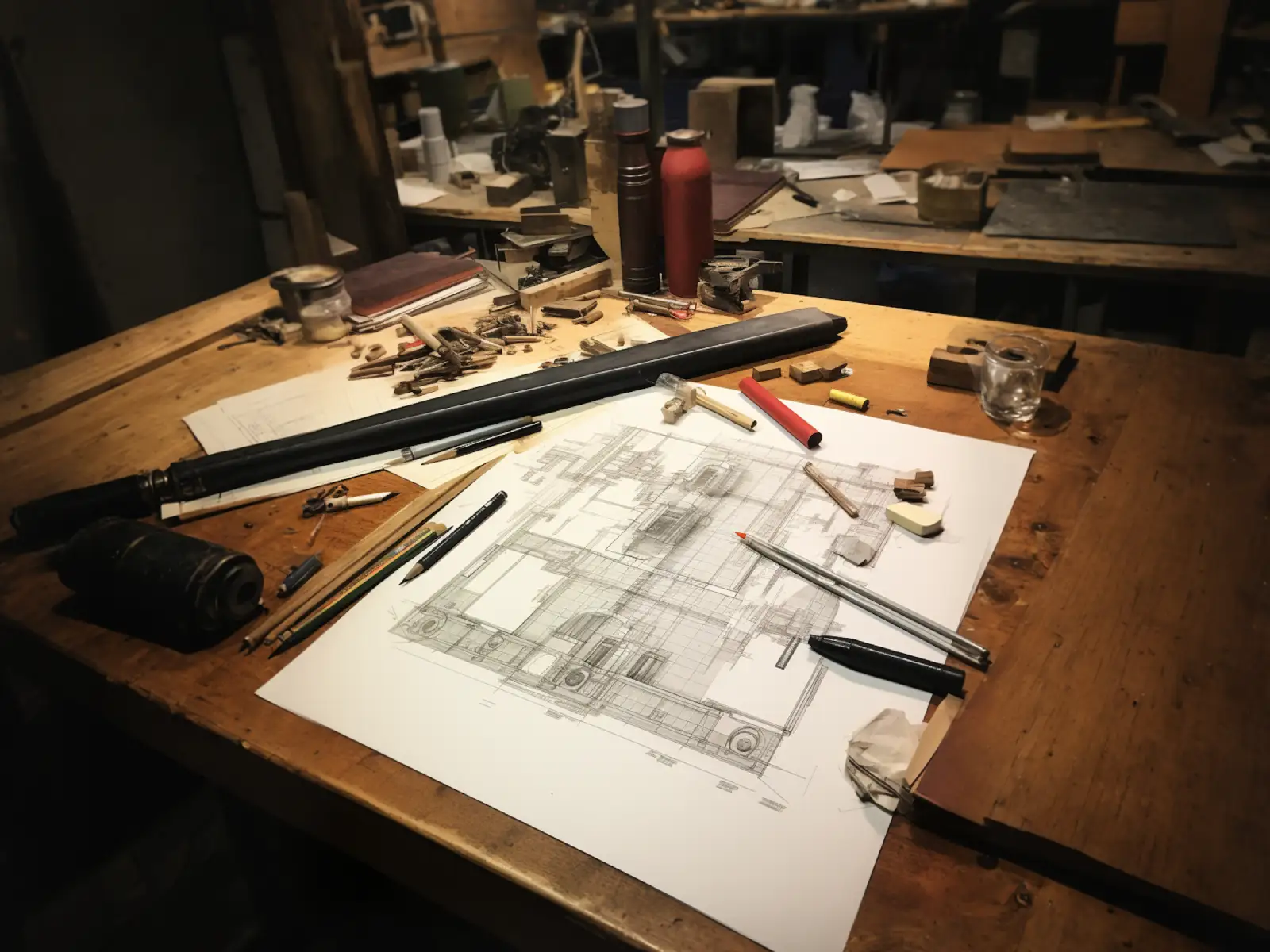 Builder on site reviewing a set of blueprints
