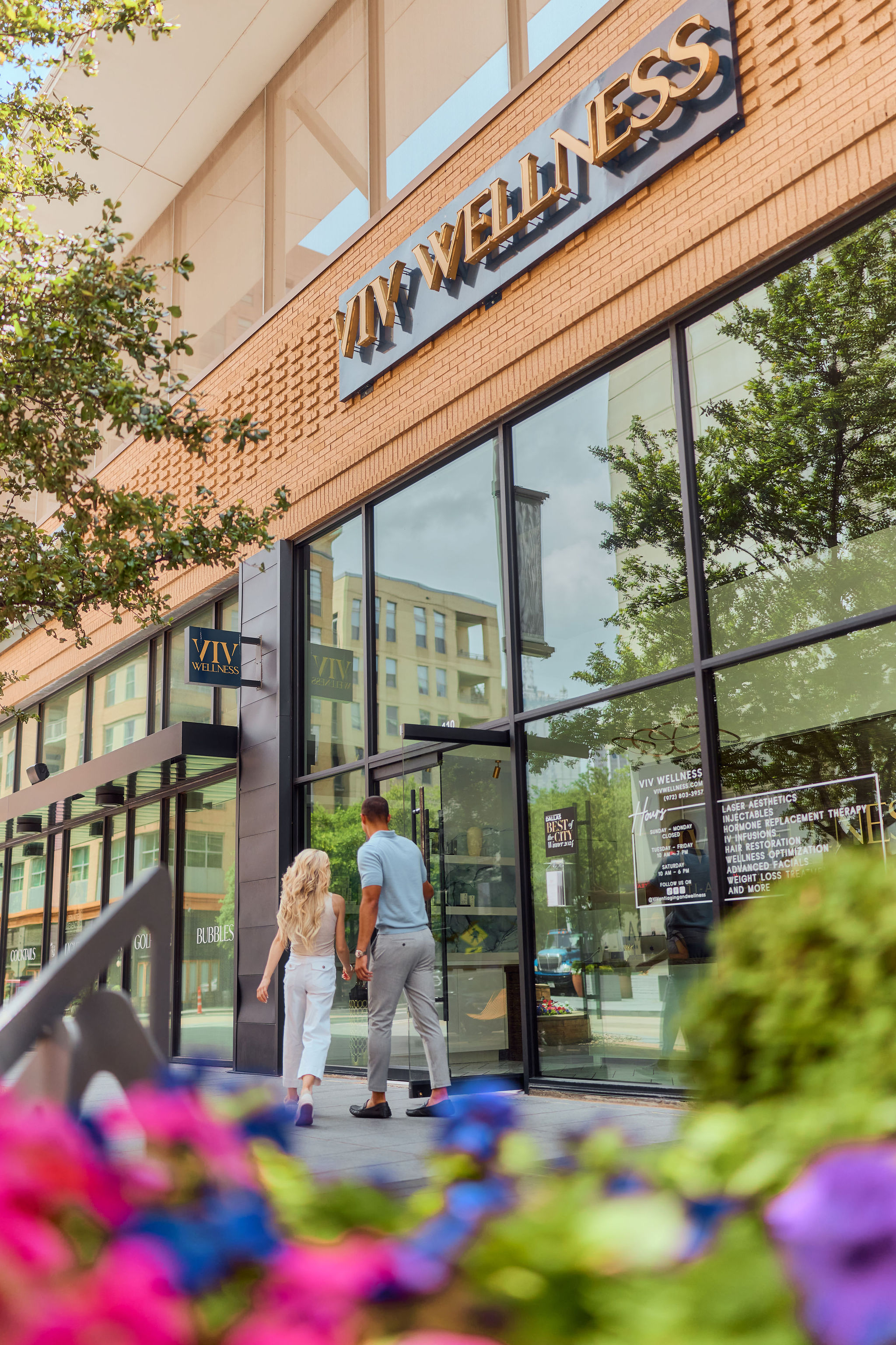 Exterior of VIV Wellness in Victory Park, Dallas