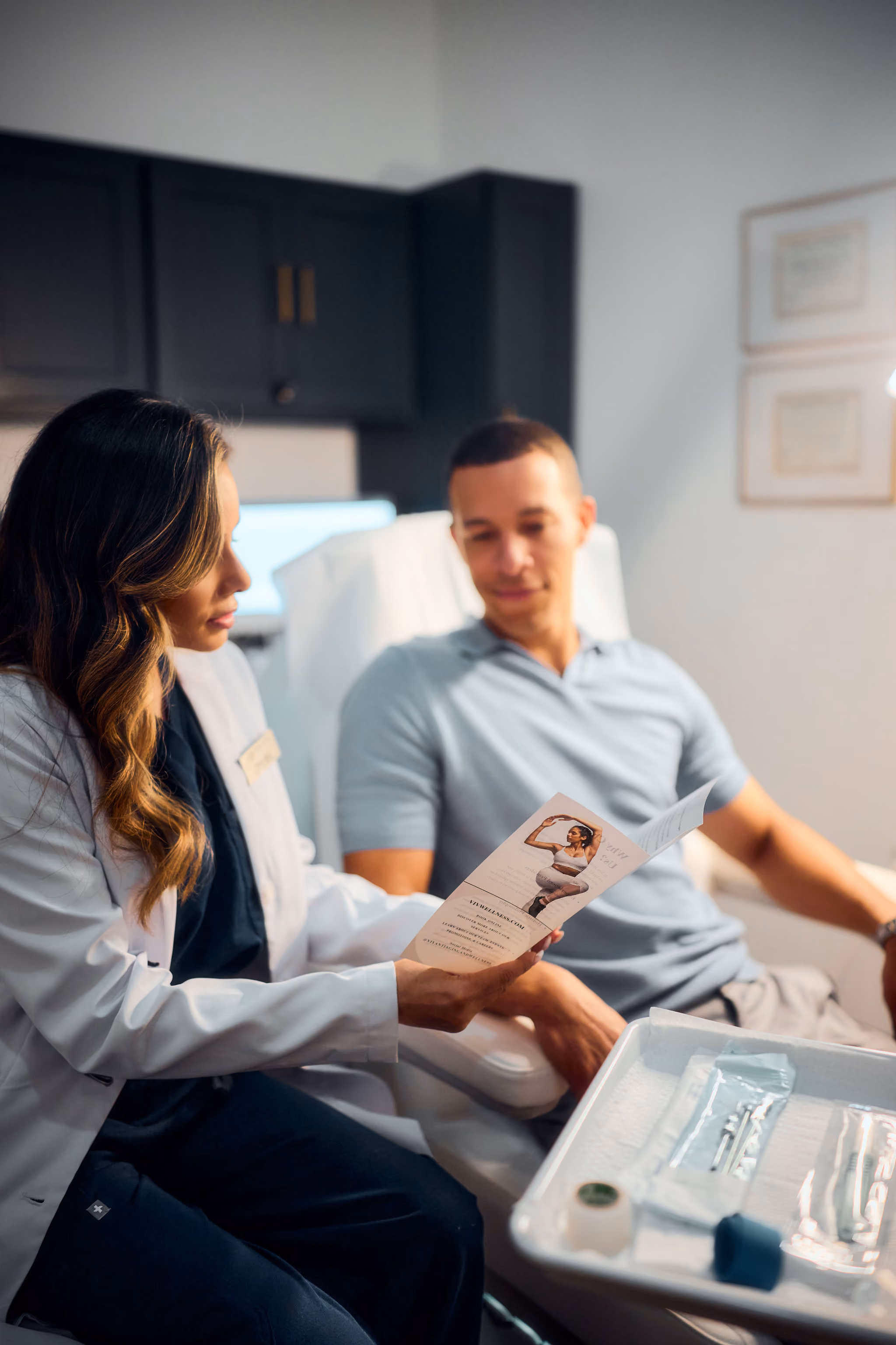 Provider preparing an injectable treatment at VIV Wellness Dallas