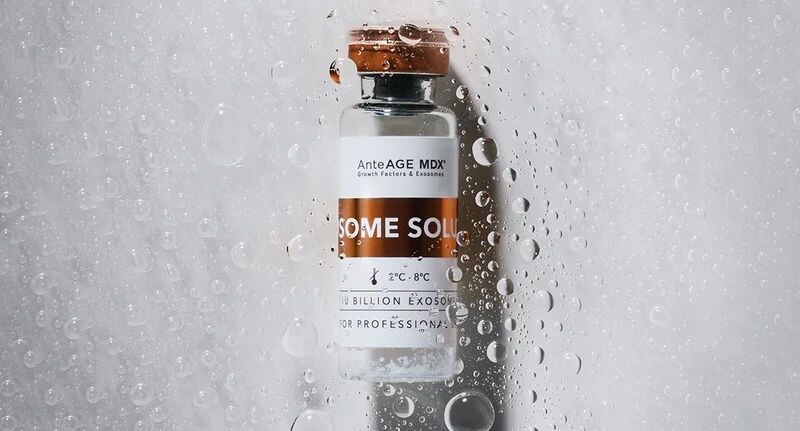 AnteAGE MDX exosome solution used in hair restoration at VIV Wellness