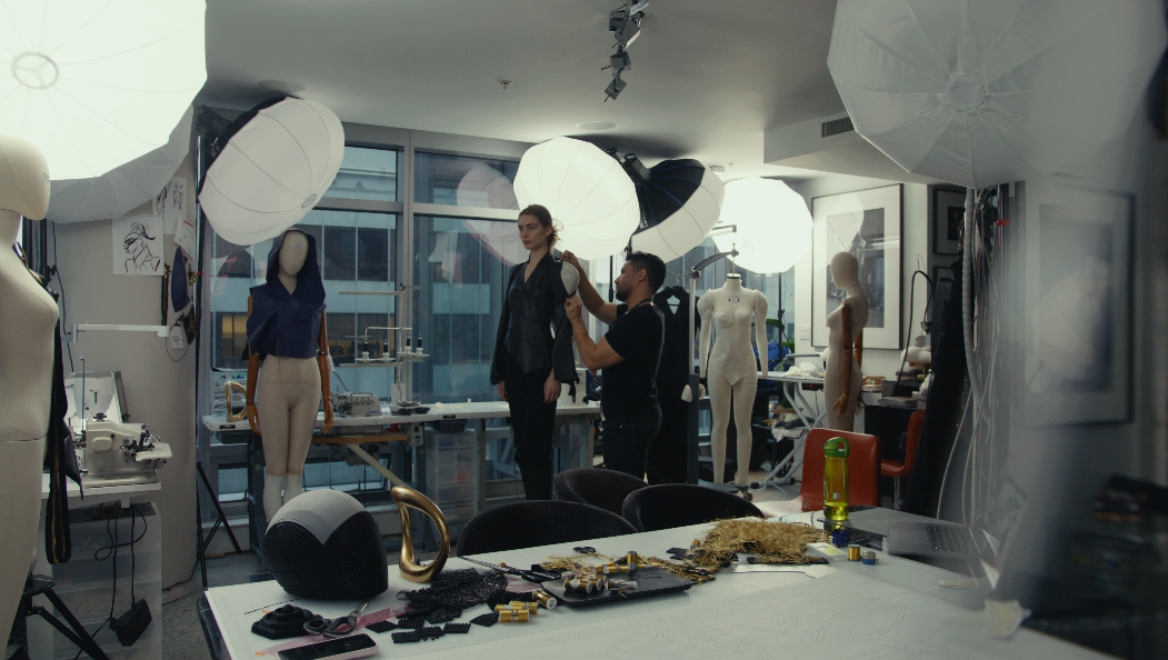 Behind the scenes in the studio before the Rakuten Fashion Week Tokyo show