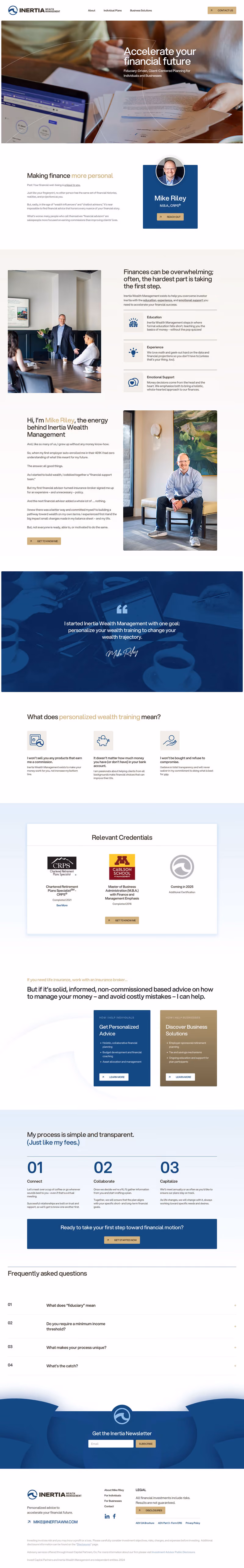 Inertia Wealth Management website