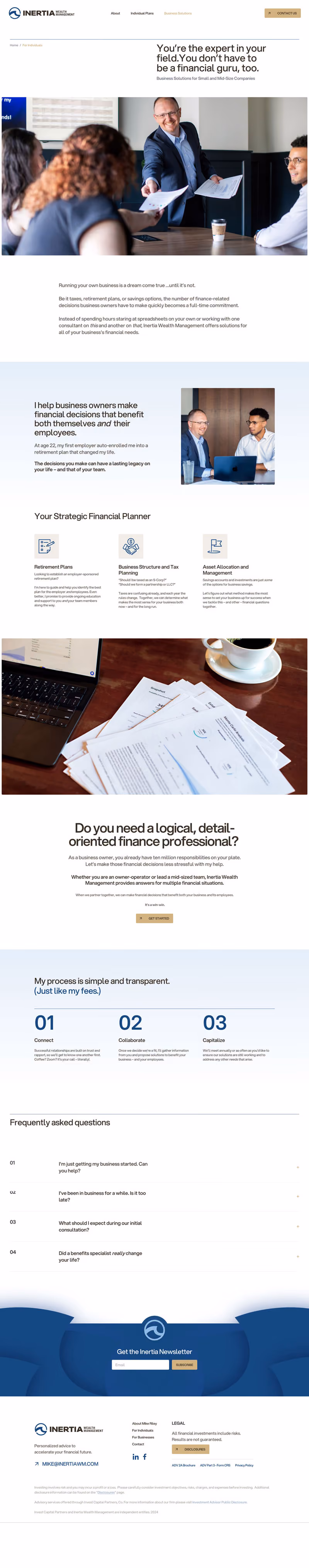 Inertia Wealth Management website