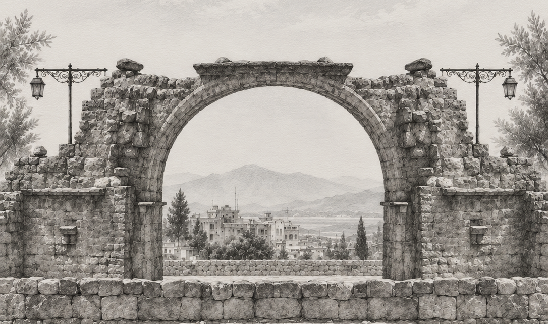 BASHAN Archaeological Arch Background