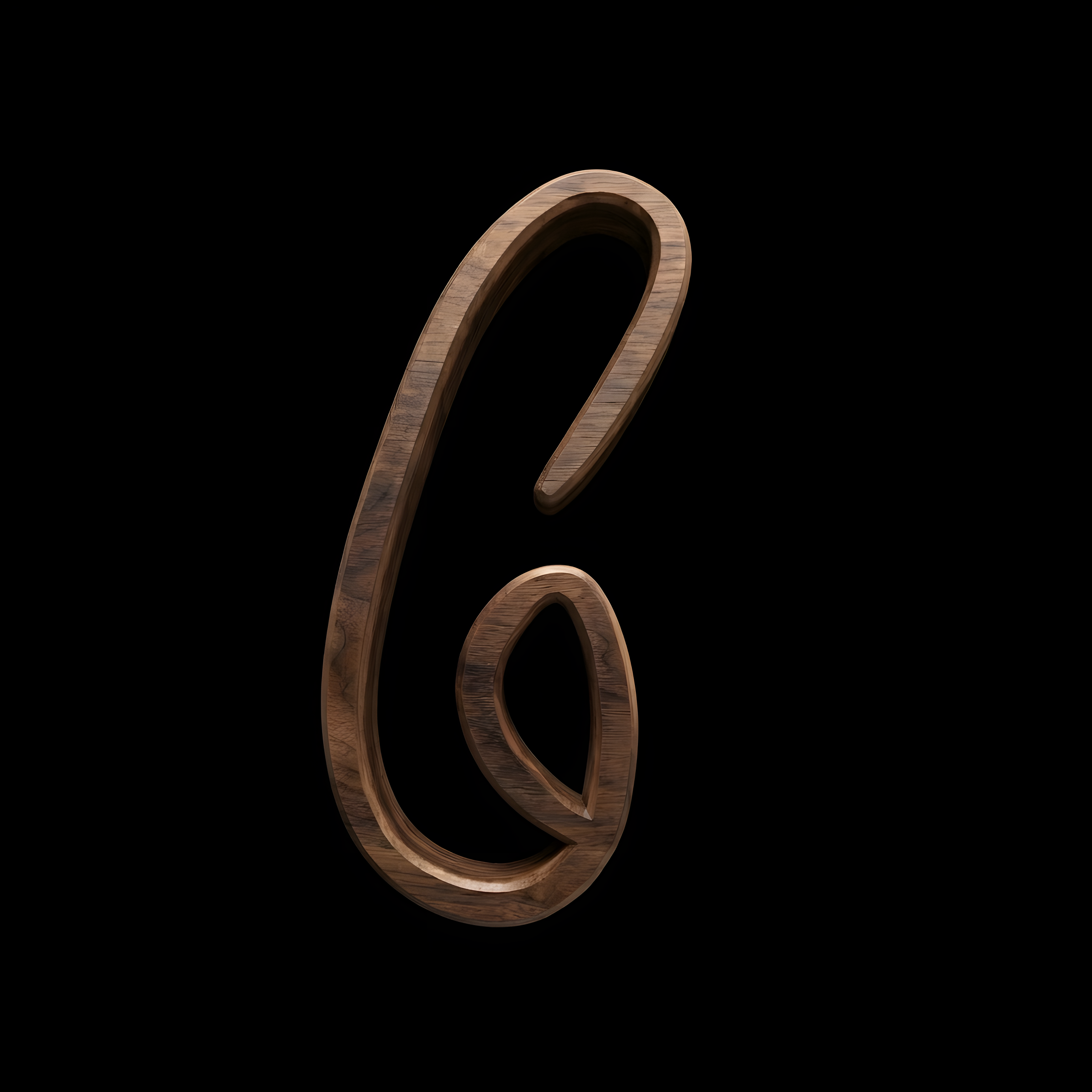 Original bronze design on black background showing the letter C