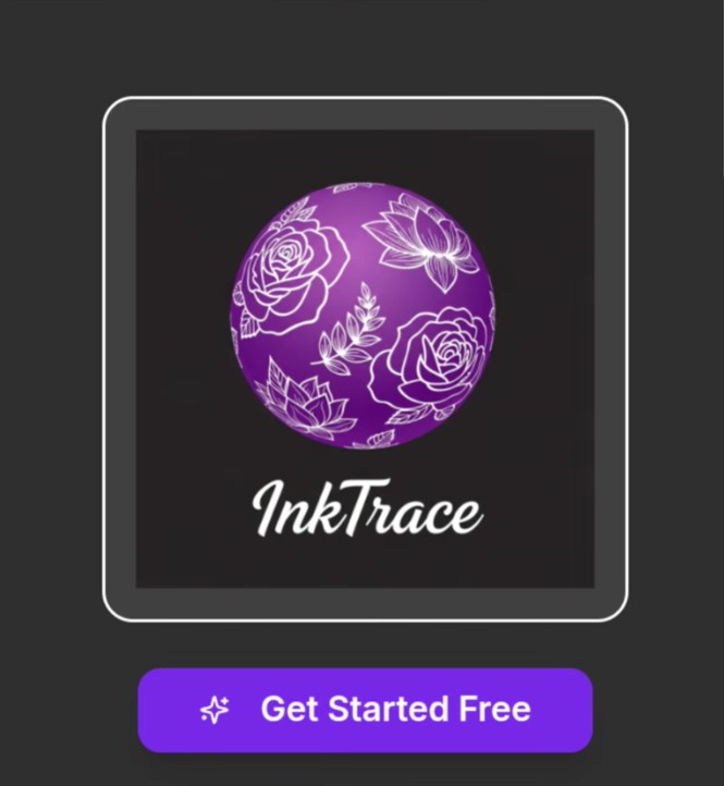 Logo for the software InkTrace which specialises in edge detection for creating stencils for tattoo artist to print straight to carbon paper. 