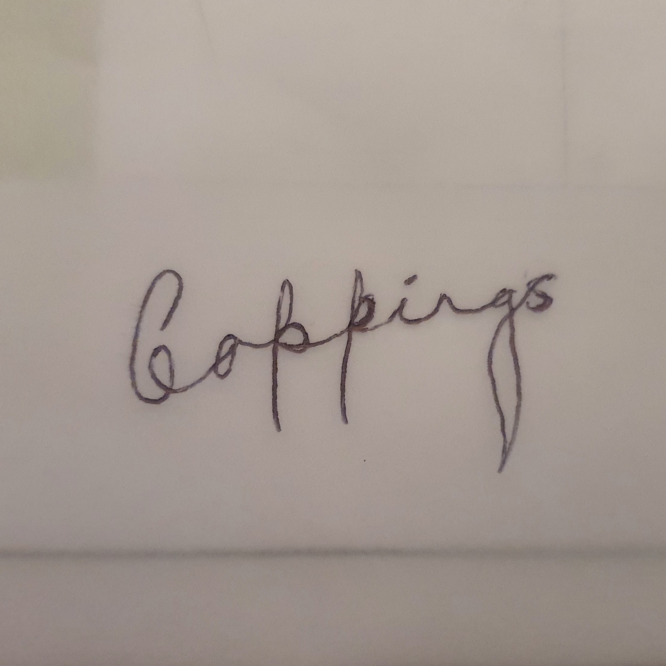Original Copping Signature in ink on white paper.