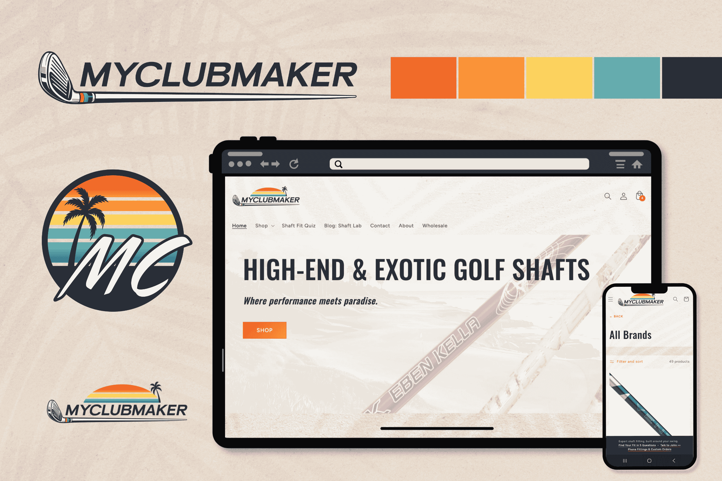 myclubmaker logo and e-commerce website design