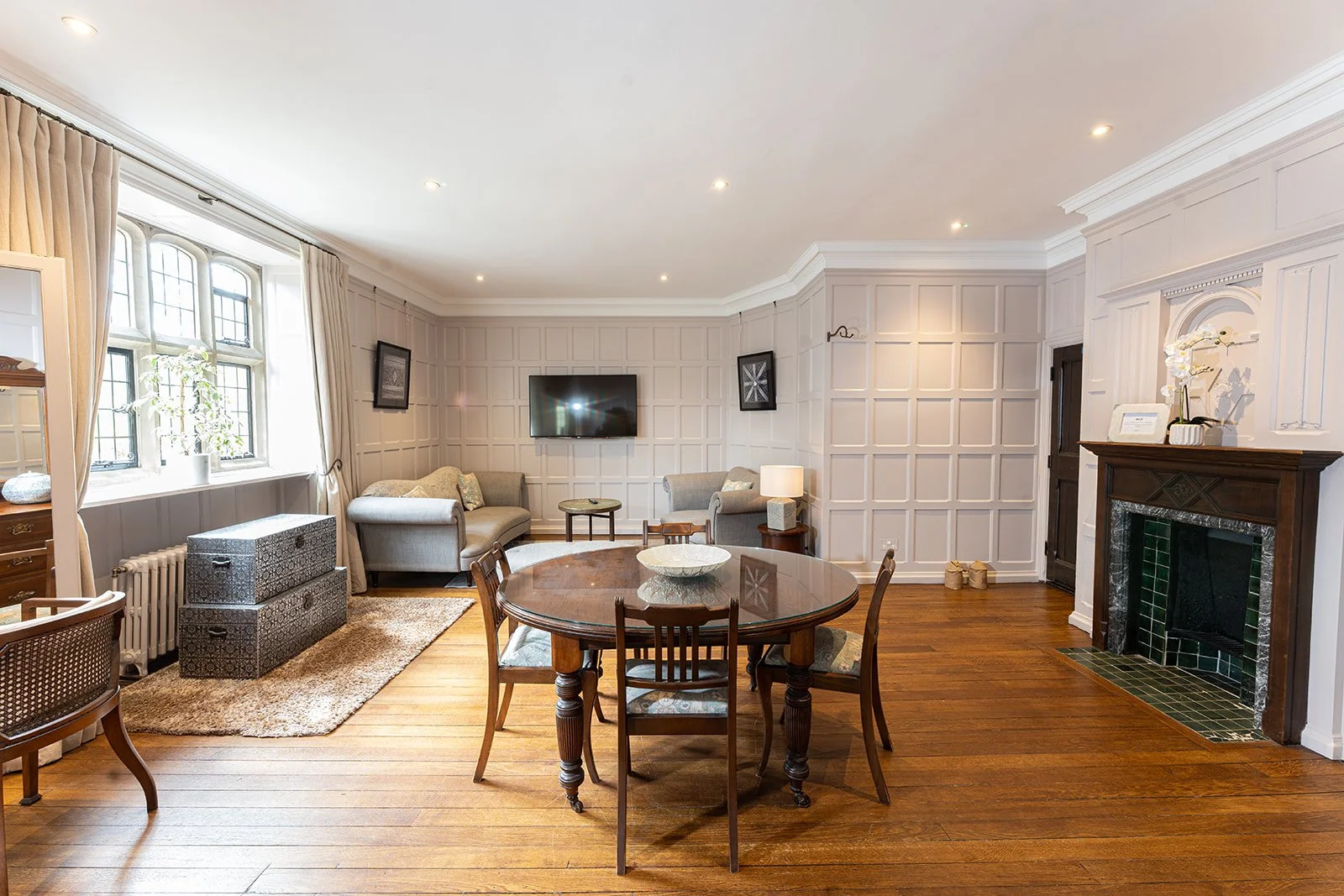 The East Wing living room at Lanwades Hall