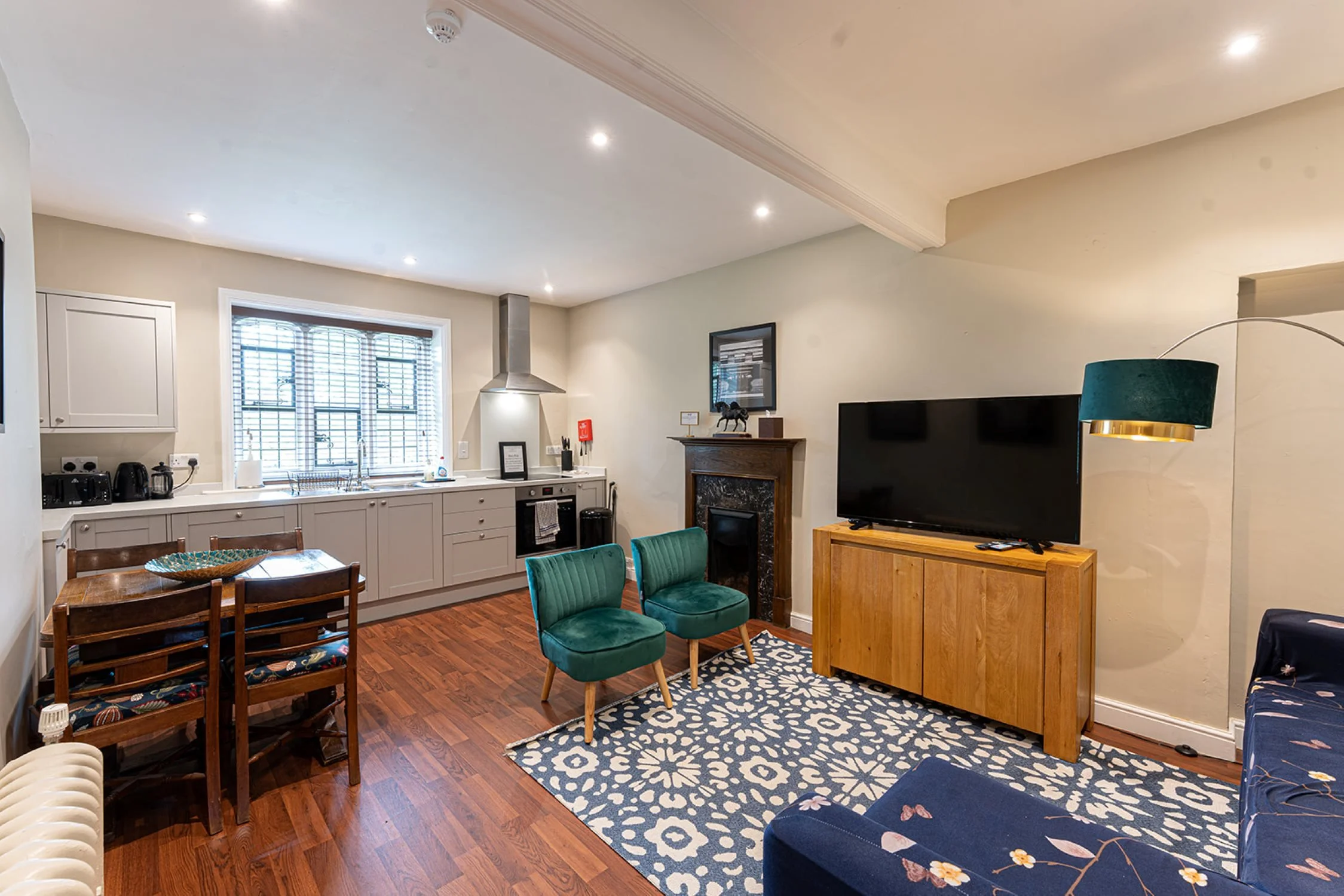Shared living space in the West Wing at Lanwades Hall