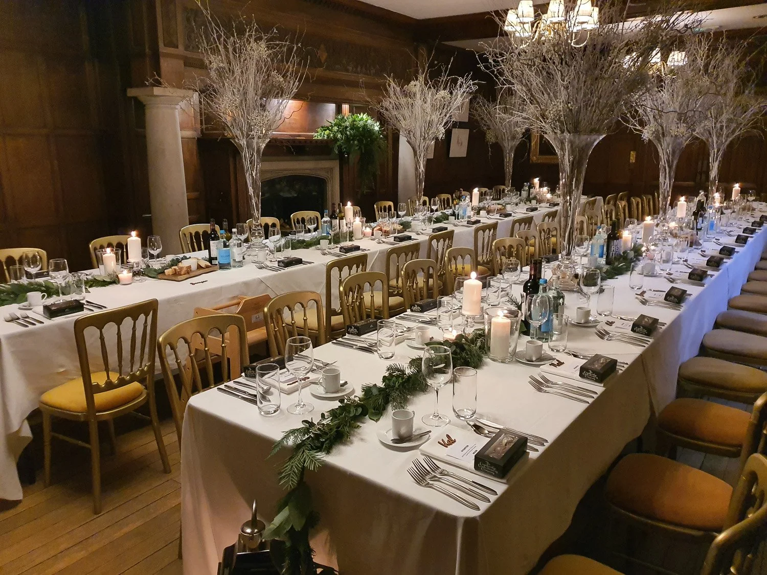 A Christmas party in the hall at Lanwades Hall