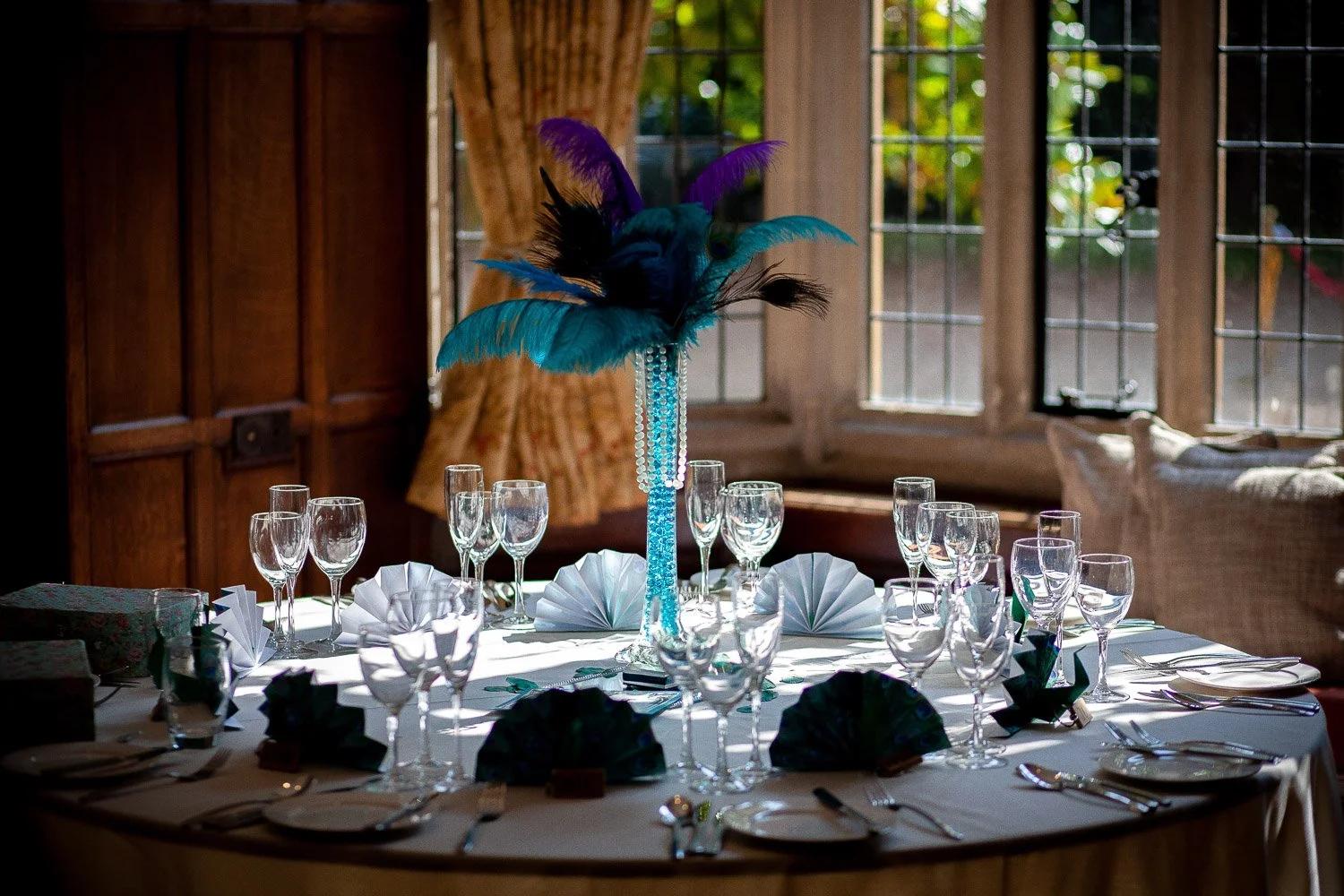 A table dressed for a private dinner at Lanwades Hall