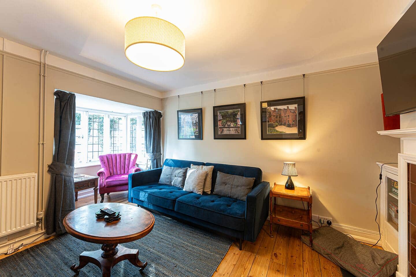 Sitting room at Garden Cottage overlooking the private garden