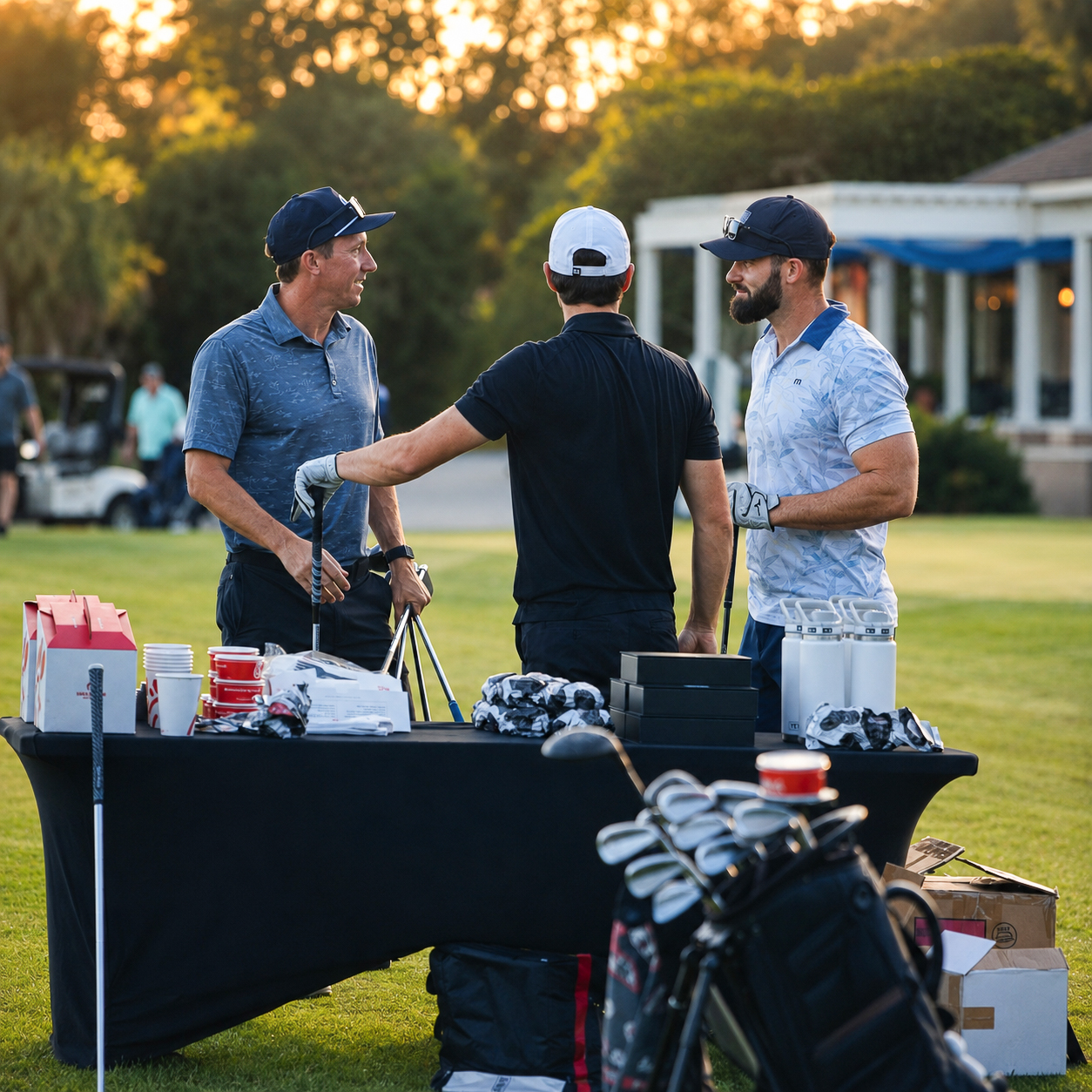 Founders playing golf
