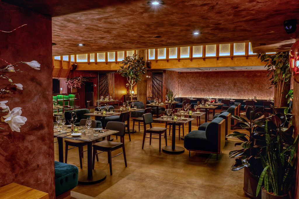 A long table, set