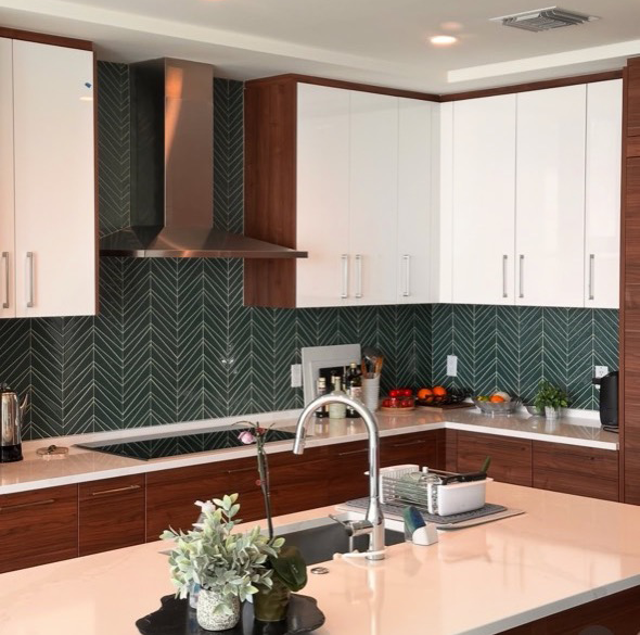Green tile kitchen renovation by Todd Pro Service