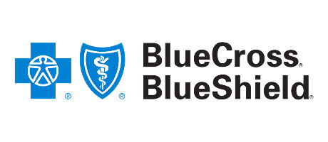 BlueCross BlueShield logo featuring a blue cross, a blue shield with a staff and serpent symbol, and the text BlueCross BlueShield.
