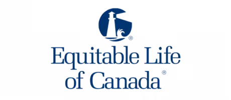 Equitable Life of Canada logo with a stylized letter E and a scale symbol.