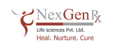 NexGenRx logo with stylized human figure and text 'NexGenRx, LLC, Telemedicine Rx, Inc., Heal. Nurture. Cure.'