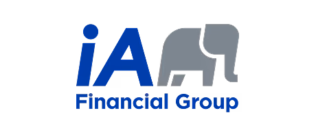iA Financial Group logo with a stylized blue letter i, a blue letter A, and a gray elephant graphic.