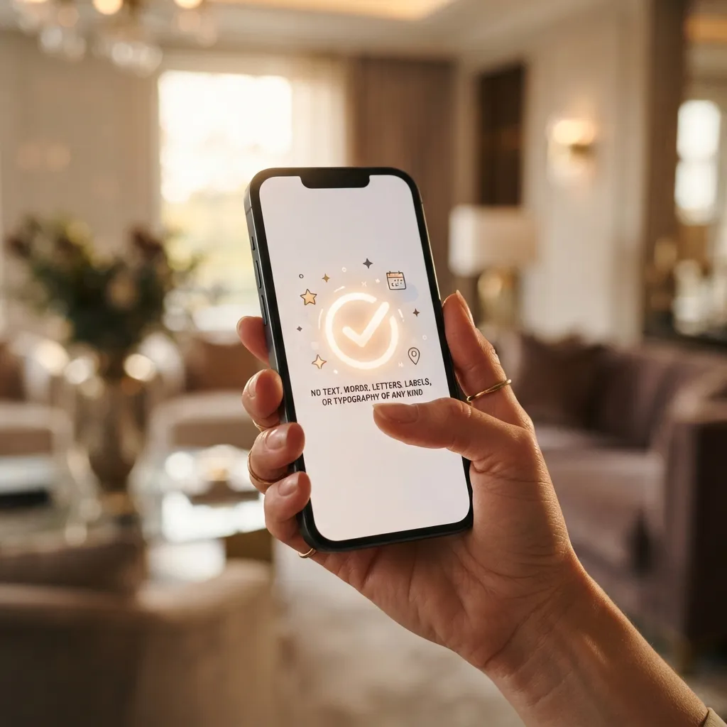 Gros plan d'une main tenant un smartphone affichant une notification de réservation confirmée.